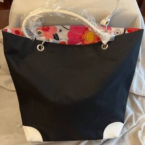 Lancôme Black/Floral Tote